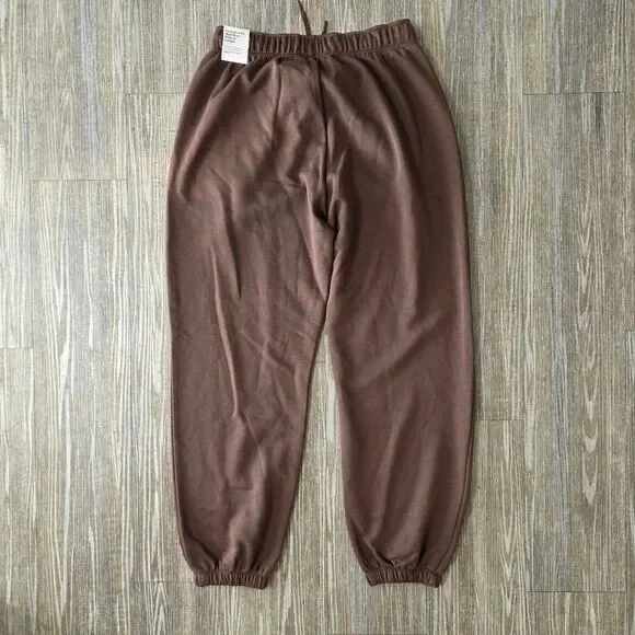 Nike Air Max High-Waisted Joggers Women's L Brown Beige Fleece New LE FB8051-237 - Picture 12 of 16